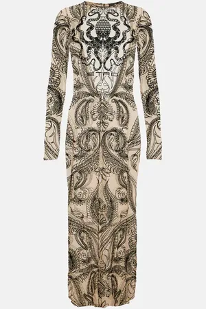 Etro Bedrucktes Midikleid aus Tüll