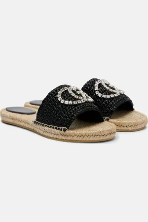 Gucci Espadrille-Pantoletten GG aus Raffiabast
