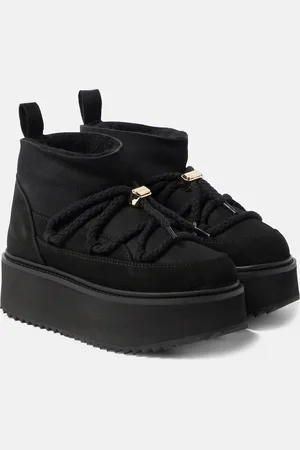 INUIKII Schneestiefel aus Veloursleder mit Shearling