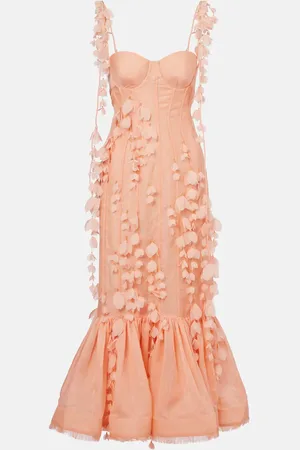 ZIMMERMANN Verzierte Robe Dawning aus Leinen und Seide