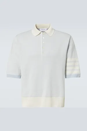 Thom Browne Polohemd 4-Bar aus Leinen und Baumwolle
