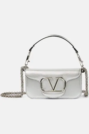 VALENTINO GARAVANI Schultertasche Locò Small aus Metallic-Leder