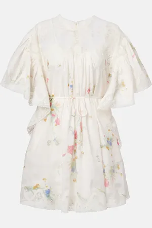 ZIMMERMANN Minikleid Lucky aus Leinen mit Spitze