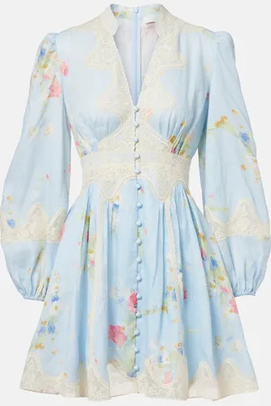 ZIMMERMANN Minikleid Lucky aus Leinen mit Spitze