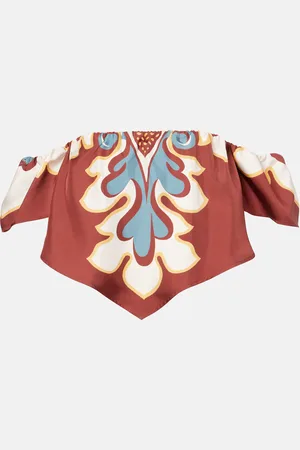 La DoubleJ Off-Shoulder-Top Sand Dollar aus Seide