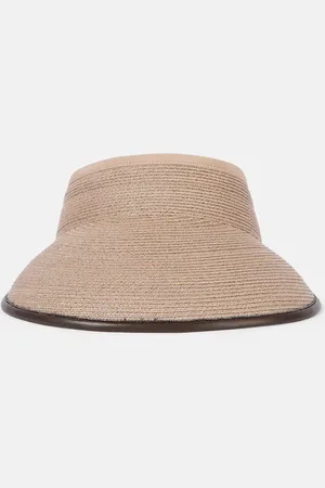 Brunello Cucinelli Visor aus Raffiabast mit Leder