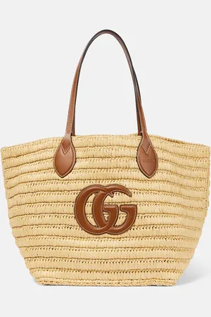 Gucci Tote Summer Large aus Raffiabast mit Leder