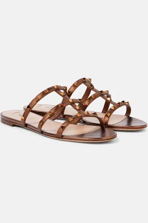 VALENTINO GARAVANI Sandalen Rockstud aus Metallic-Leder