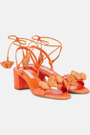 Aquazzura Sandalen Marea 50 aus Raffiabast mit Leder