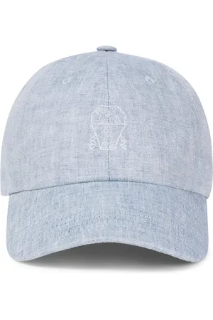 Brunello Cucinelli Baseballcap aus Leinen mit Leder