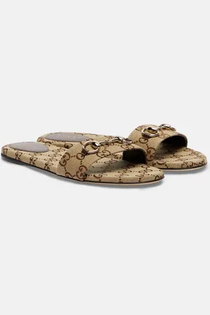 Gucci Pantoletten Horsebit GG aus Canvas
