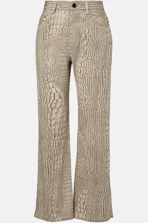 Acne Studios Bedruckte High-Rise-Hose aus Crêpe
