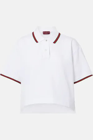 Gucci Polohemd Web Stripe aus Baumwoll-Piqué