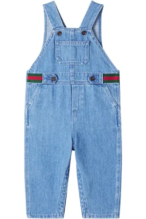 Gucci Baby Latzhose Web Stripe aus Denim