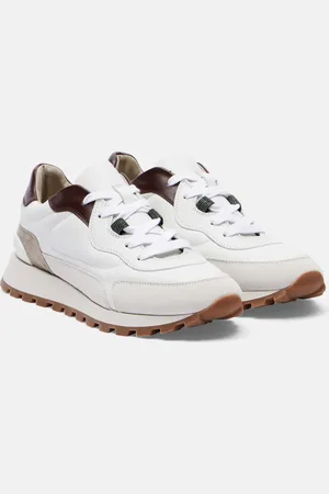 Brunello Cucinelli Sneakers aus Leder mit Veloursleder