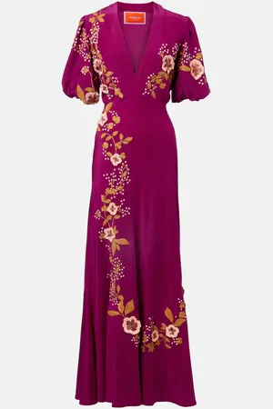 La DoubleJ Bestickte Robe Marlene aus Seide
