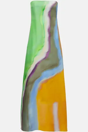 CHRISTOPHER ESBER Bedrucktes Maxikleid aus Seidensatin