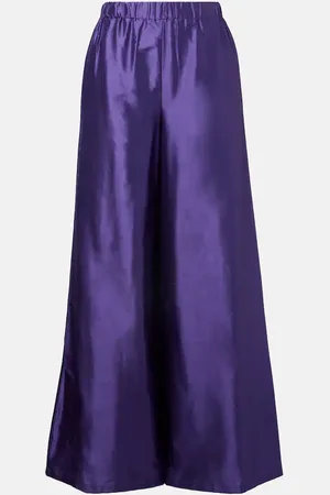 Max Mara High-Rise-Hose Avio aus Seidensatin