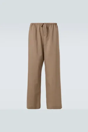 The Row Weite Mid-Rise-Hose Donatello aus Wolle