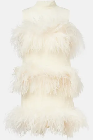 ‎Taller Marmo‎ Minikleid Divine aus Chiffon mit Federn