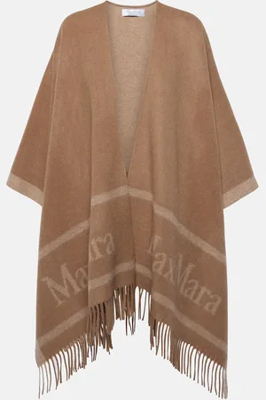Max Mara Poncho aus Woll-Jacquard