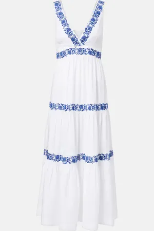 Heidi Klein Besticktes Maxikleid Cannes aus Baumwolle