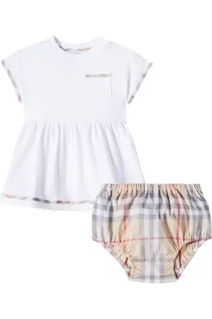 Burberry Baby Set aus Kleid und Höschen aus Baumwolle