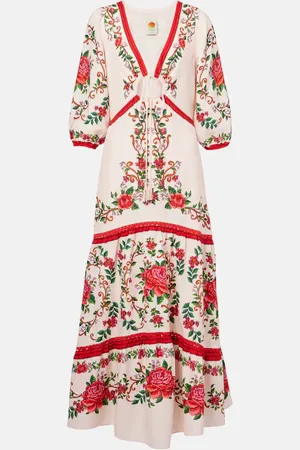 Farm Rio Bedrucktes Maxikleid aus einem Leinengemisch