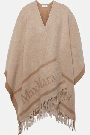 Max Mara Poncho aus Woll-Jacquard