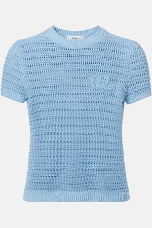 Chloé Chloé Besticktes T-Shirt aus Baumwolle