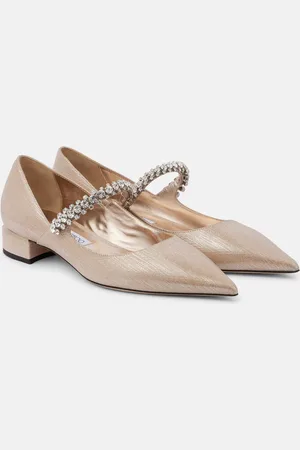 Jimmy Choo Verzierte Mary-Jane-Ballerinas Bing 25 aus Leder