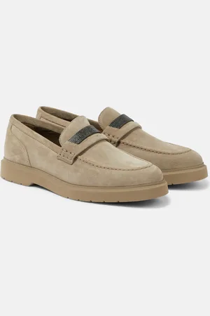 Brunello Cucinelli Loafers Monili aus Veloursleder