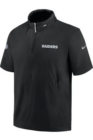Nike Las Vegas Raiders Sideline Coach NFL-Kurzarmjacke mit Kapuze und Halbreißverschluss (Herren)