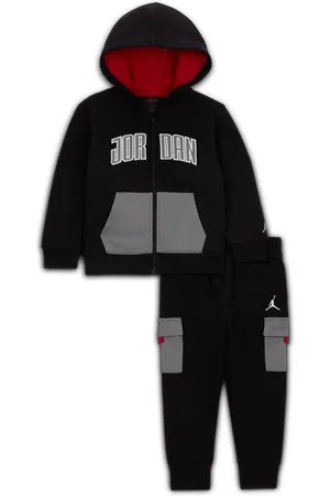 Jordan 2-teiliges Fleece-Hoodie-Set mit aufgesetzten Taschen und durchgehendem Reißverschluss (Babys)