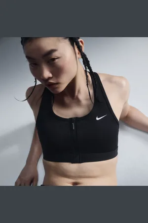 Nike Swoosh Front ZipGepolsterter Sport-BH mit mittlerem Halt für Damen