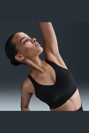 Nike Alate mit mittlerem HaltGepolsterter Longline-Sport-BH mit mittlerem Halt (Damen)