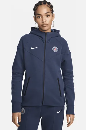 Nike Paris Saint-Germain Tech Fleece Windrunner Fußball-Hoodie mit durchgehendem Reißverschluss für Damen