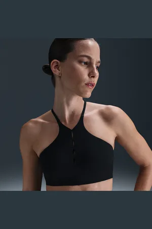 Nike One Keyhole gepolsterter Sport-BH mit leichtem Halt und hohem Ausschnitt (Damen)