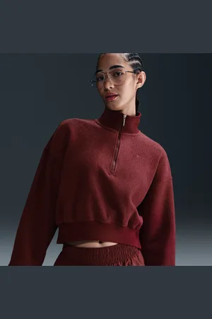Nike Sportswear Phoenix Plush kurzes Oversize-Sweatshirt aus kuscheligem Fleece mit Viertelreißverschluss (Damen)
