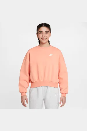 Nike Sportswear Club Fleece-Sweatshirt mit Rundhalsausschnitt und kastiger Passform (Mädchen)