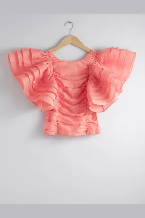 & OTHER STORIES Eng Anliegende Bluse Mit Rüschenärmeln - , 32