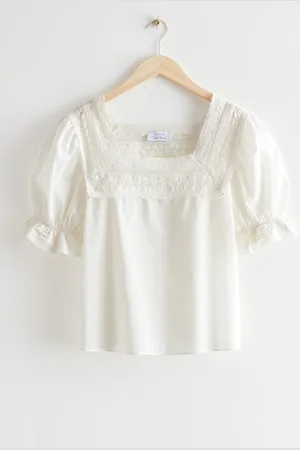 & OTHER STORIES Bluse Mit Puffärmeln Und Spitzenbesatz - , 32