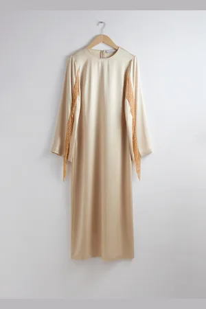 & OTHER STORIES Satin-Midikleid Mit Fransen - , 32