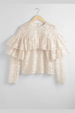 & OTHER STORIES Spitzenbluse Mit Rüschenbesatz - , 32