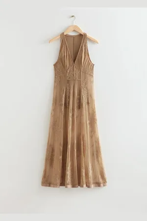 & OTHER STORIES Transparentes Midikleid Mit Spitze - , 32