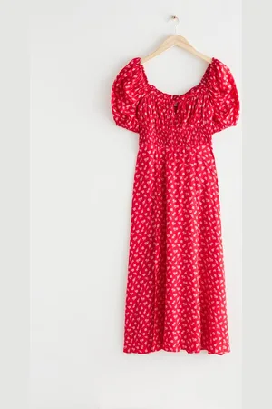 & OTHER STORIES Gesmoktes Midikleid Mit Seitenschlitz - , 32