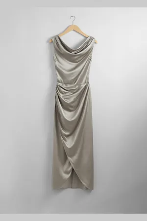 & OTHER STORIES Drapiertes Midikleid Aus Satin - , 32