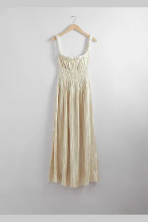 & OTHER STORIES Satin-Midikleid Mit Raffungen - , 32