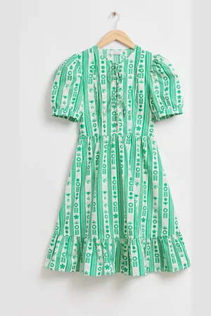 & OTHER STORIES Gerüschtes Midikleid Mit Geometrischem Print - , 32