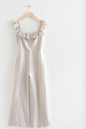 & OTHER STORIES Gerüschter Leinen-Jumpsuit Mit Print - , 32